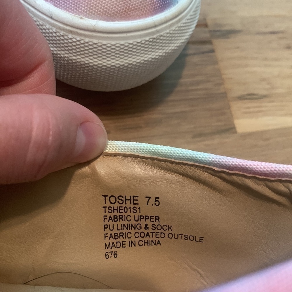 STEVE Madden Toshe Rainbow Tie Dye Canvas Slip-On Sneakers Women’s 7.5 - Picture 10 of 12